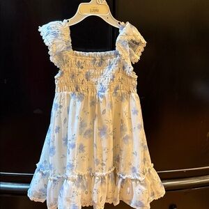 Rachel Zoe' Light Blue Floral Smocked Sundress 3t